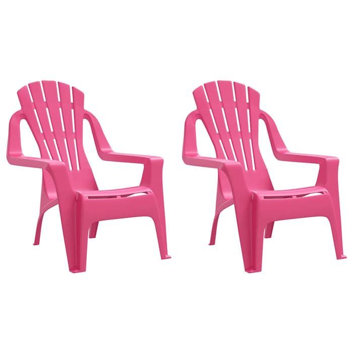 Chaises de jardin pour enfants Résistants UV(2 pièces) - Fauteuils de jardin - rose 37x34x44 cmPP eda57i