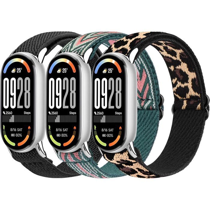 Bracelet de rechange pour montre connectée - Lot de 3 - Compatible Xiaomi Smart Band 8/9/10