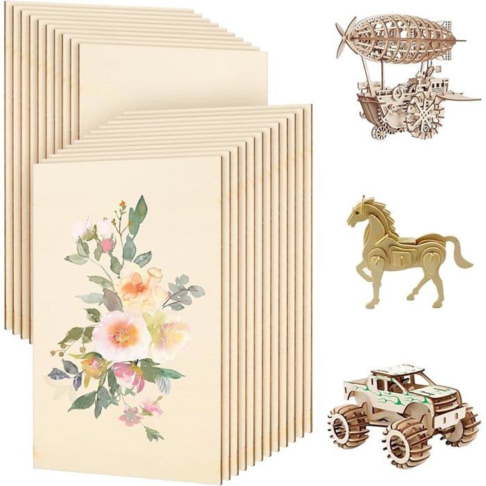 22 Pcs Feuilles de Contrepqué Brut 150 x 100 x 2 mm Pnche Bois Brut Pque de Boiss Naturel Pque en Bois D PANNEAU DE BOIS (STRATIFIE