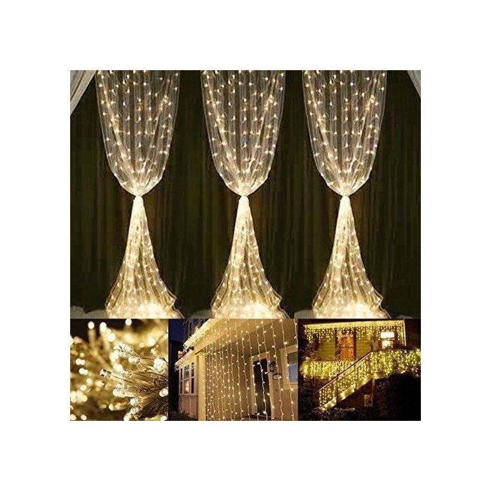 6m*3m rideau lumineux guirlande lumineuse led 8 modes 594 led - Vantory - lumière blanc chaud lampe ambiance 6m*3m rideau lumineux guirlande lumineuse led 8 modes 594 led - Vantory - lumière blanc chaud lampe ambiance