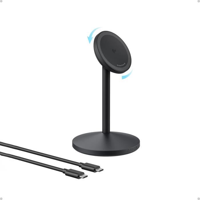 Anker Chargeur induction - MagGo - 15W - Compatible MagSafe - Rotation 360° Noir - vue 2
