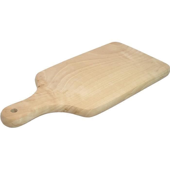 Planche à découper en bois avec poignée (taille 31x13.5x1.5 cm) - Excellente alternative pour plateau de service et plateau à fromag