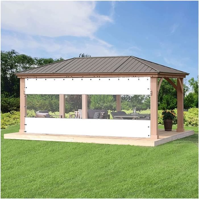 Rideau De Pergola Transparent En PVC Imperméable - 1.6 X 4 M - Avec œillets Tous Les 50cm