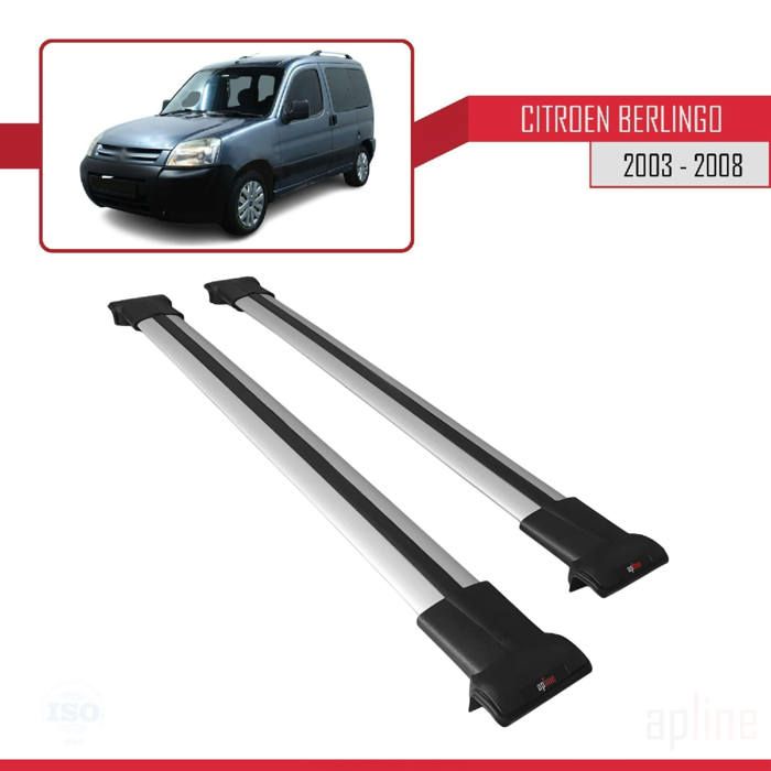 Compatible avec Citroen Berlingo 2003-2008 Barres de Toit FLY Modèle Railing Porte-Bagages de voiture GRIS