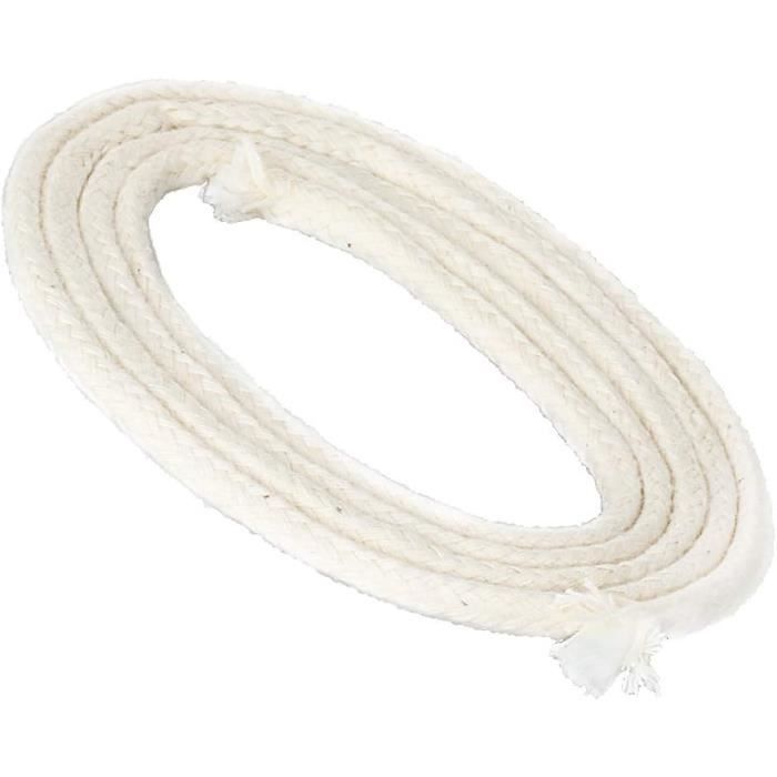 Mèche Coton Tressé Pour Lampe à Huile - 10m De Long, Diamètre 4mm - Pour Lampe à Pétrole Ou Huile - Pratique Et Durable