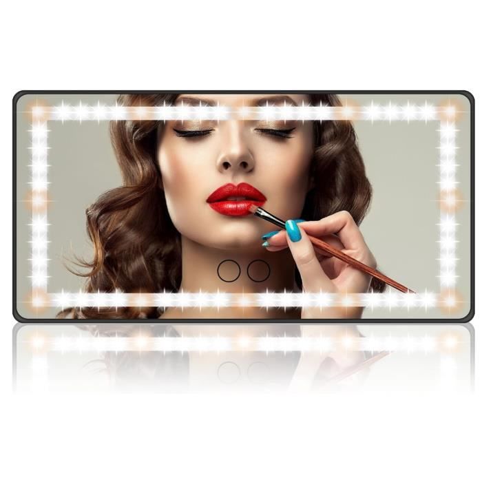 Miroir de Maquillage à LED Voiture avec 3 Modes d'éclairage