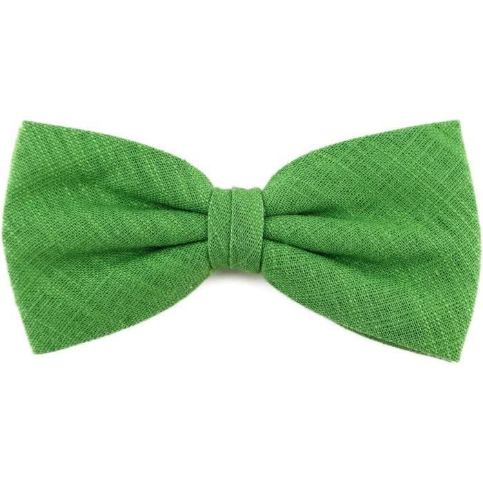 Nœud Papillon Homme Vert Foncé Satin - Fait Main, Style Vintage Années 70, Pré-noué Réglable | Accessoire élégant