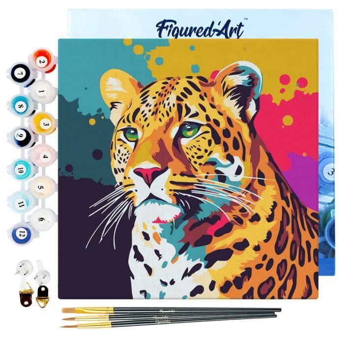 Figured'Art Mini Peinture Par Numéro – Allée Enneigée 20x20 Cm Avec Cadre – Kit DIY Créatif Pour Adulte, Tout Inclus