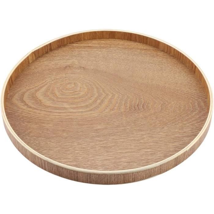 Plateau De Service En Chêne Clair Avec Poignées – 44 X 33 X 4,5 Cm – Élégant Et Polyvalent Pour Thé, Petit-Déjeuner Ou Décoration