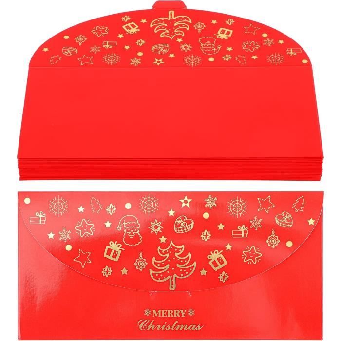 Enveloppe De Noel 20 Enveloppes Cartes Cadeaux Noël - Motif Bronzant Et Creux Carte De Noel Avec Enveloppe