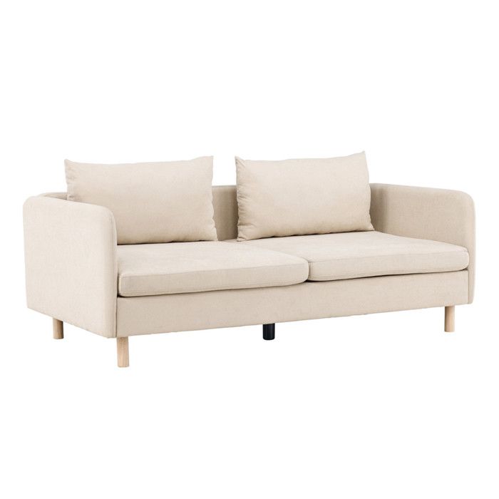 Canapé Droit 2 Places Zero 197cm Beige
