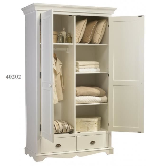 JULIETTA - Armoire 2 portes avec miroirs 1/2 penderie 1/2 lingère