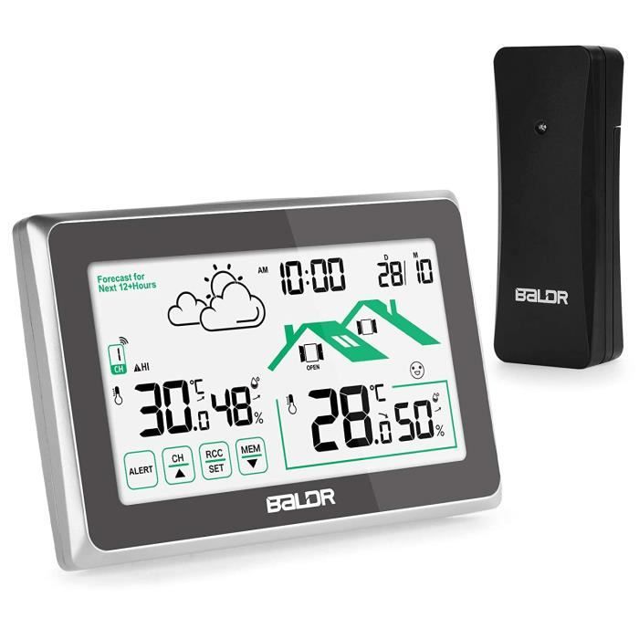 Station Météo VIFLYKOO Sans Fil - Écran 7,5" - Capteur Extérieur Inclus - Prévisions, Hygromètre, Baromètre