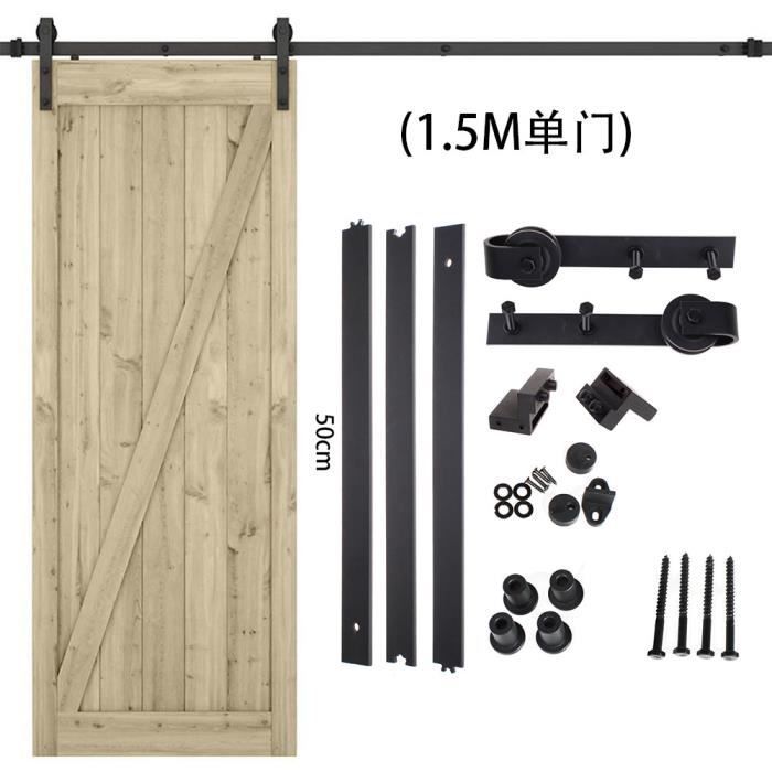 EXBON 1.5M Tringle Rail Porte Coulissante Suspendu Système de Voie Roue de Poulie de Rail de Porte Suspendu