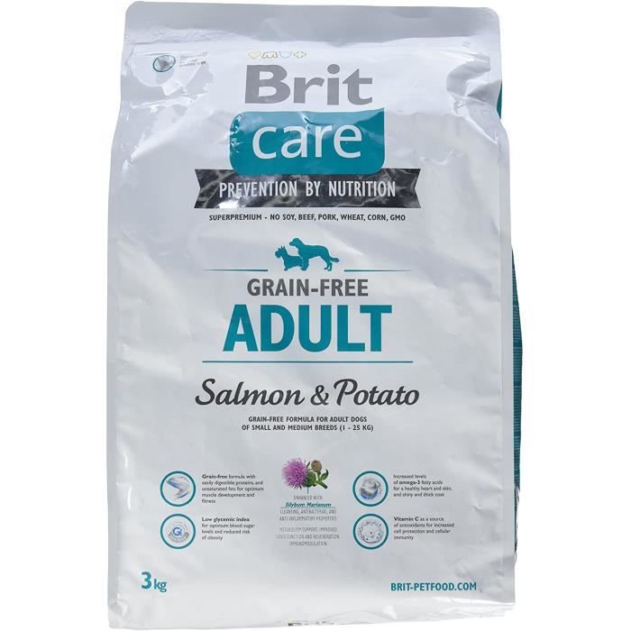 Brit Care Grain Free Croquette Saumon Pommes De Terre Sans Cereales Pour Chien Adulte 3 Kg Cdiscount