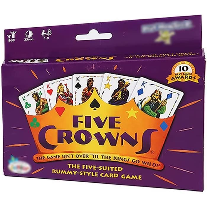 Jeu de Cartes Rami, Jeu de Cartes à Cinq couronnes, Jeu de Plateau de Poker Portable Pratique