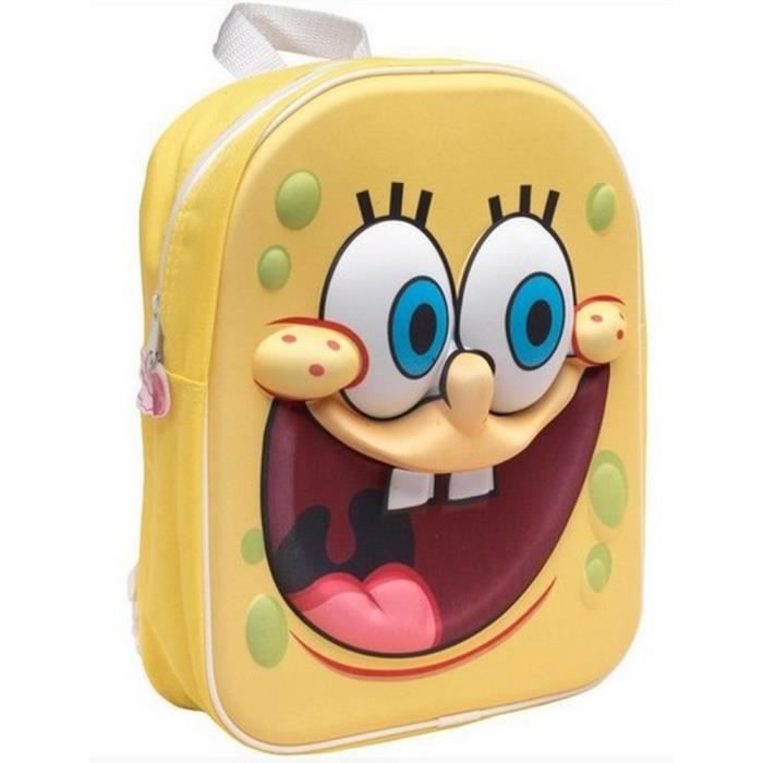 Sac à Dos Cartable Bob L'Éponge - Licences Pokémon - Polyester 38cm - Neuf Avec Étiquettes - Pour École Maternelle/Primaire