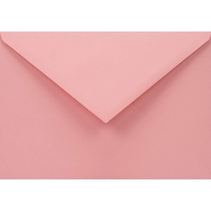 25 Enveloppes Carrées Roses Recyclées 155x155 Mm - Papier Woodstock 110g - Pour Mariage, Invitations, Cartes De Vœux