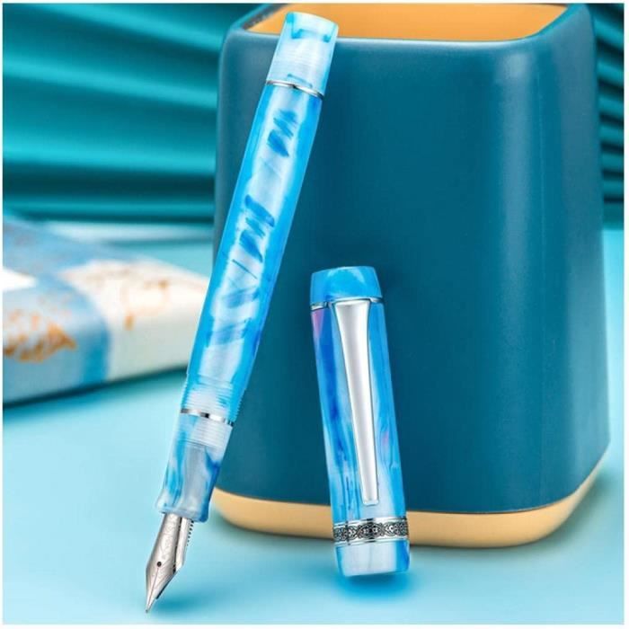 Stylo Plume Vintage En Métal Laqué - Plume Iridium - Signé Albert Malaise - Occasion
