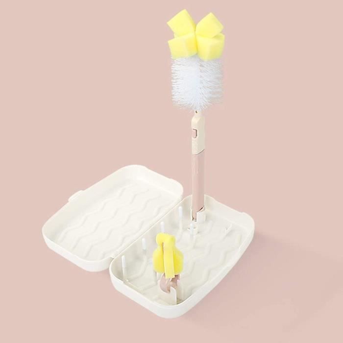Kit De Nettoyage Biberon 7 En 1 - Brosses Silicone, égouttoir, Distributeur Savon - Étui Rangement - 4