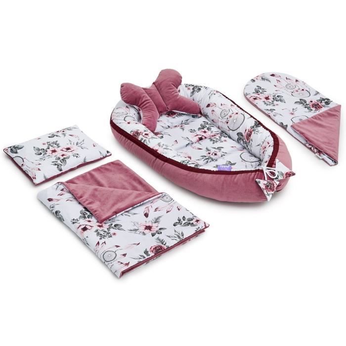 Jukki Set Cocon Bebe Avec Matelas Couverture Et 2x Oreiller Ensemble 5 Pieces Layette Cadeau Reve D Ete Velours Achat Vente Parure De Lit Bebe Cdiscount