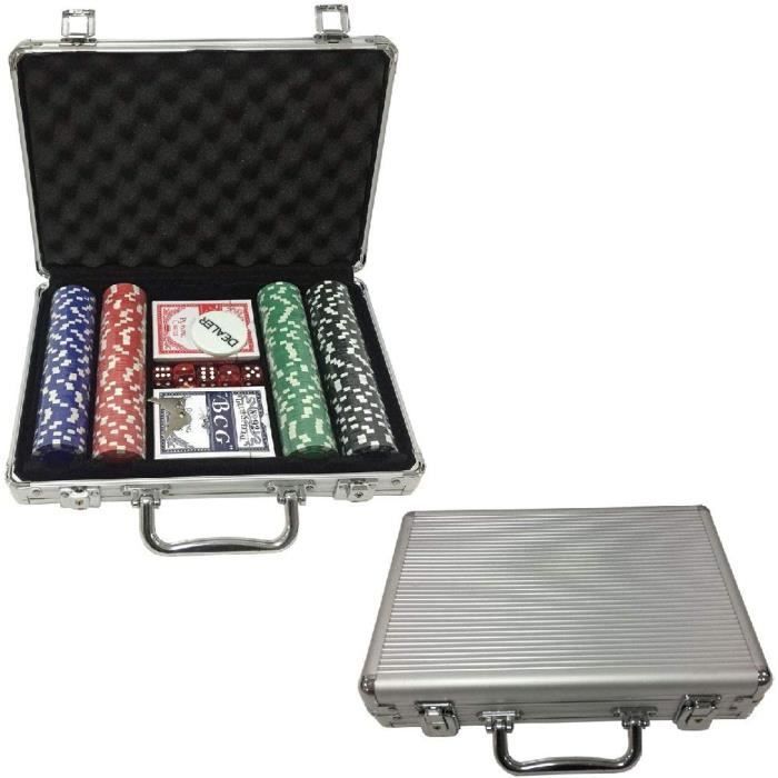 Jeu de poker avec 500 jetons Aluminium 55,5 x 20,5 x 6,7 cm---PLA