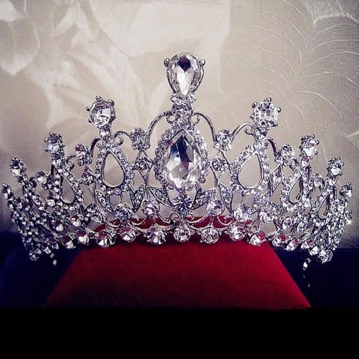 Couronne princesse pour mariage cristal Swarovski, bijou de tête de luxe