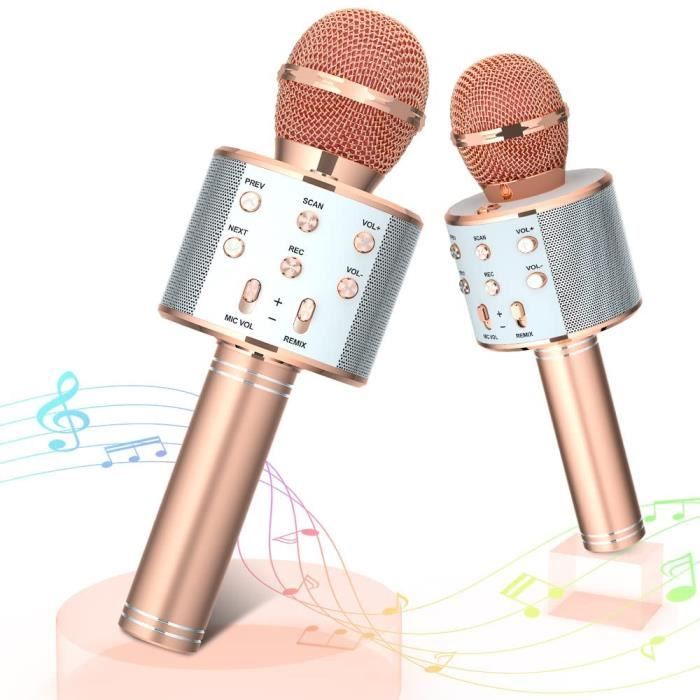 Microphone Sans Fil Karaoké Rose,Micro Karaoke Enfants,Microphone