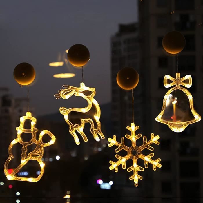 Guirlande Lumineuses Décoration Noel LED a Pile, Fenêtre