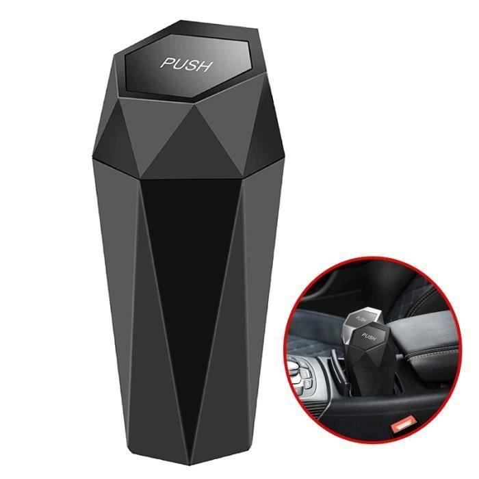 Wudan Petite poubelle de voiture avec couvercle, accessoires anti-fuite pour poubelle de voiture, organisateur de voiture, camion, décoration intérieure de siège