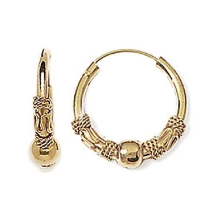 Paire de boucles doreilles Cr/éoles Tribal 12mm en Argent 925 Neuve