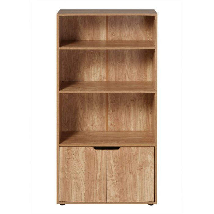 CALICOSY - Étagère 3 niveaux et Rangement 2 portes H120 cm - MODU - Bois CALICOSY - Étagère 3 niveaux et Rangement 2 portes H120 cm - MODU - Bois