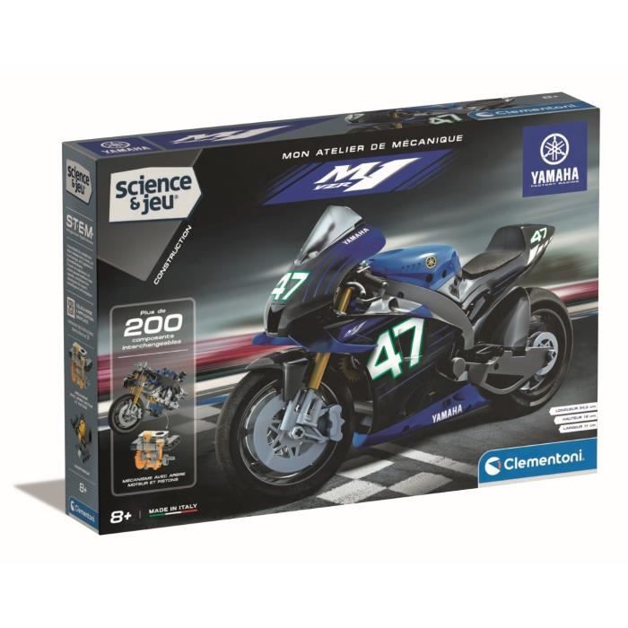 clementoni -  coffret de construction yamaha m1 - application disponible - fabriqué en italie