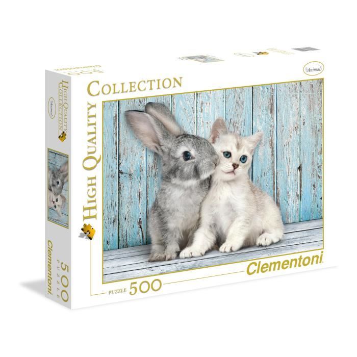 Puzzle Animaux - CLEMENTONI - Collection High Quality 500 Pièces - Chaton Lapereau