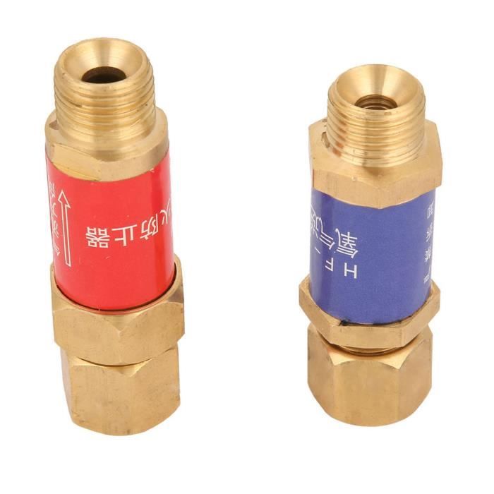 FGRDMUKP - Clapets Anti-retour (pare-flammes) Pour Chalumeau Oxygène/acétylène - Paire Rouge/bleu, Pour Tuyaux OD 6 Mm