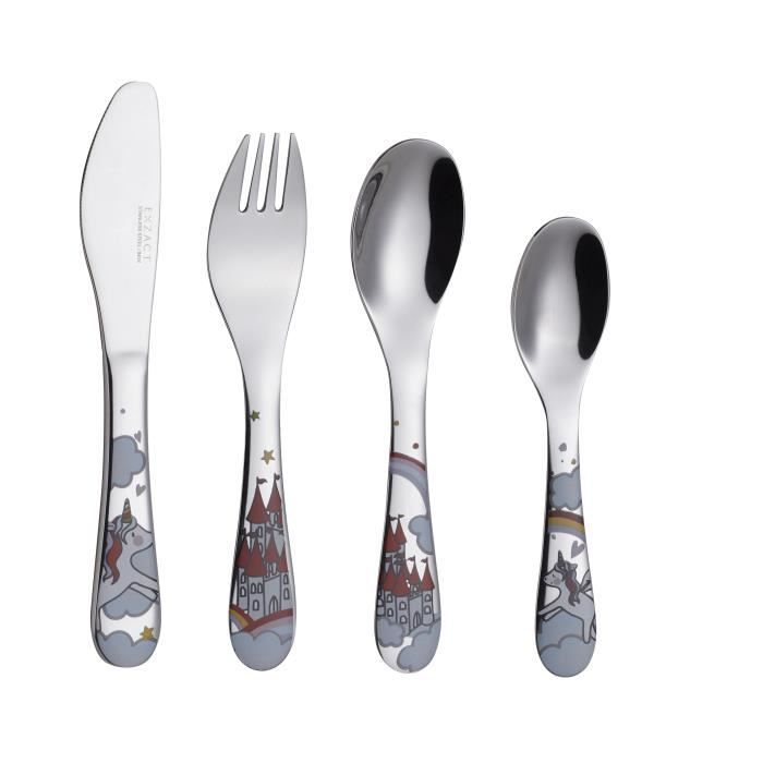 Couverts Enfant - EXZACT - 4 Pièces - Inox - Compatible Lave-Vaisselle - Ensemble Complet