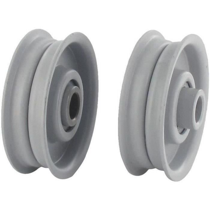 Poulie tendeur à gorge plate avec rebords en acier