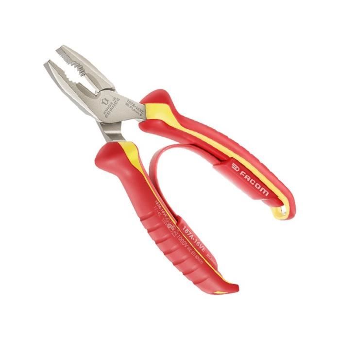 Pince universelle isolée 1000 Volts 185mm FACOM .18VE Acier Chrome Molybdène Vanadium - vue 1