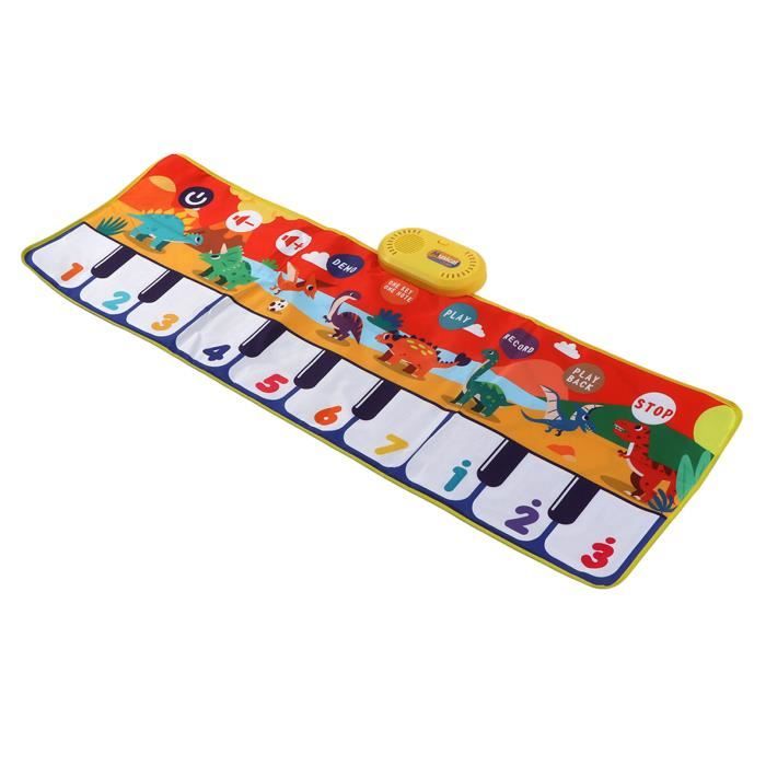 Tapis Piano Géant 1,7 M - 24 Touches, 10 Chansons, 8 Sons D'instruments - Pour Enfants 4-9 Ans - Fonction Enregistrement - Alimentation Piles