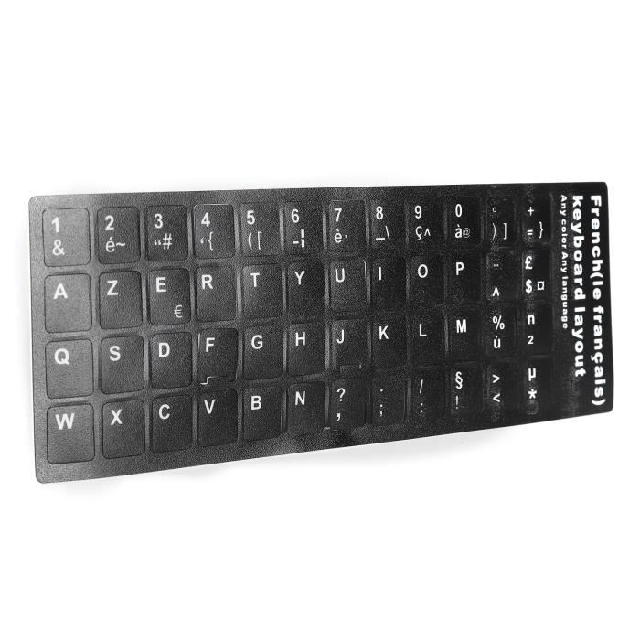 Autocollants Clavier à Grosses Lettres Jaune/noir - Pour Malvoyants, Contrastes élevés, Symboles Extra Larges - 9