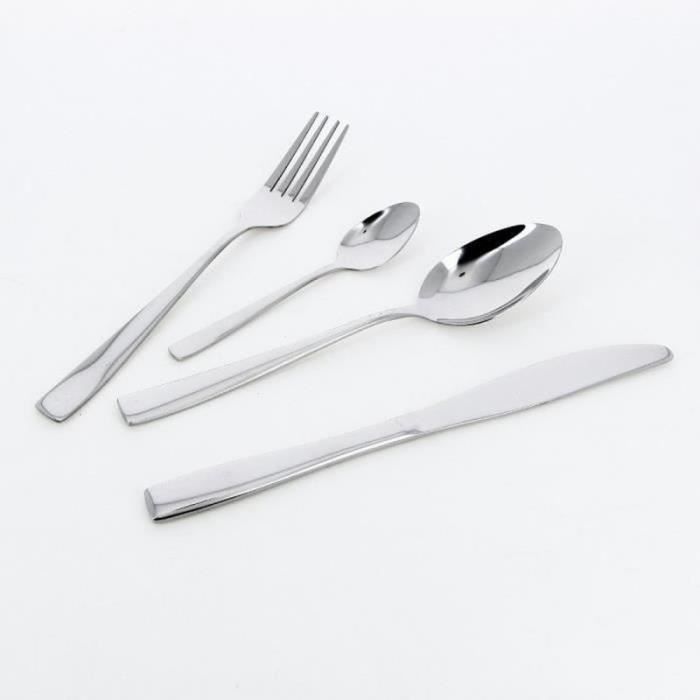 Service De Couverts Inox 40 Pièces - Pour 10 Personnes - Couteaux, Fourchettes, Cuillères - Design Classique