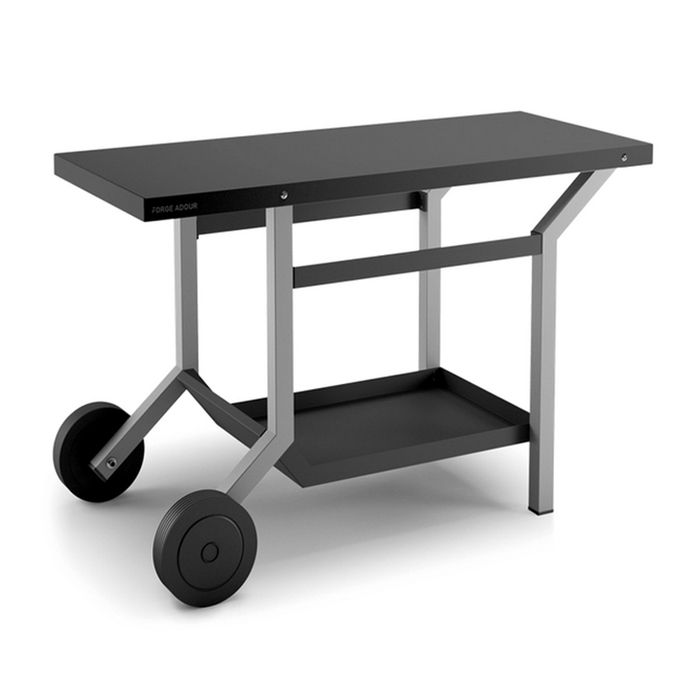 Table roulante en acier pour plancha FORGE ADOUR - Noir et gris clair mat