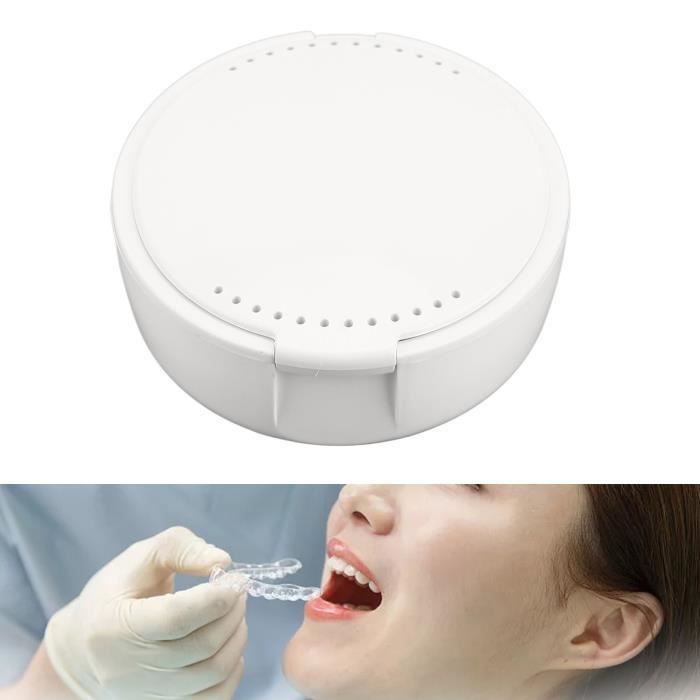Boite Appareil Dentaire,Boite a dentier,Petit étui de Rangement pour Prothèse Dentaire Blanc GOTOTOP -ZHU