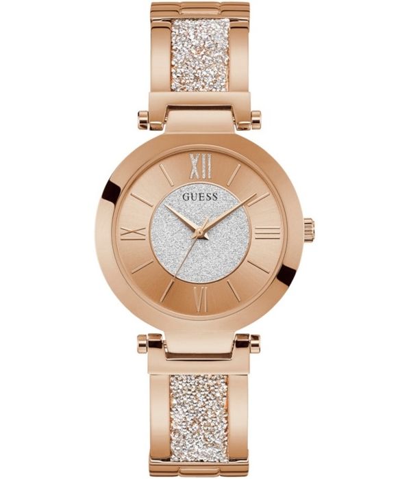 Montre GUESS Femme - Boîtier Or Acier, Bracelet Cuir, Collection Limitée