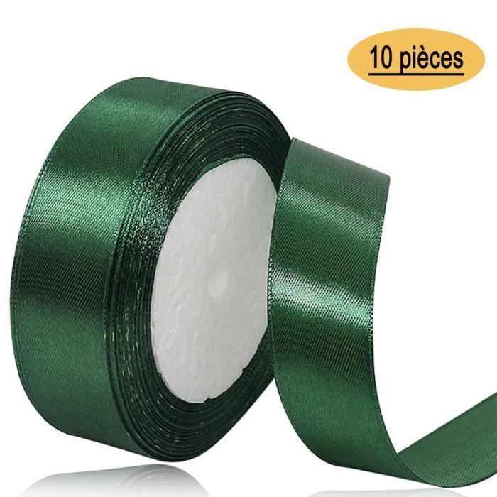 Lot De 4 Rouleaux De Ruban Cadeau Satin - 88 M (4x22m) X 20 Mm, Vert, Pour Mariage, Anniversaire, DIY
