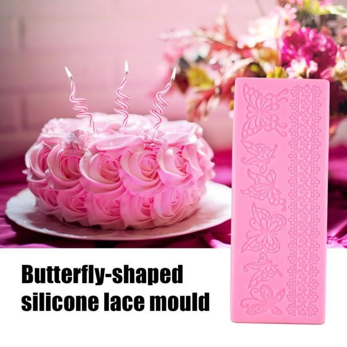 Silicone Gaufre Moule Papillon Dentelle Fondant Gateau Decoration Moule Bricolage Papillon Et Dentelle Rose Cdiscount Maison