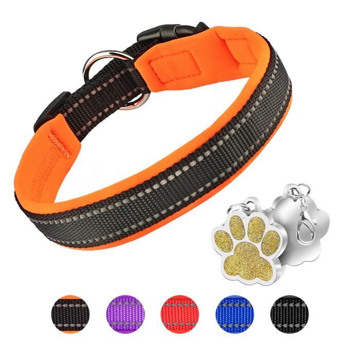 Meilleurs prix pour Collier Confortable Rembourré en Néoprène Ultra Doux pour Chien - MASBRILL - Petit - Orange