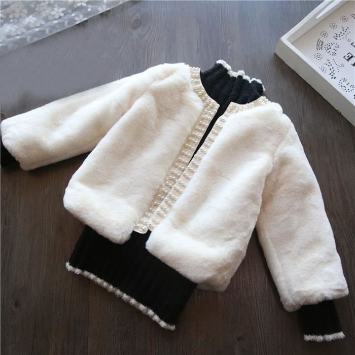 Marioyuzhang Enfants Bebes Filles D Hiver En Fausse Fourrure Veste De Manteau Cardigan Epais Vetements Chauds Outwear Blanc Blanc Cdiscount Pret A Porter