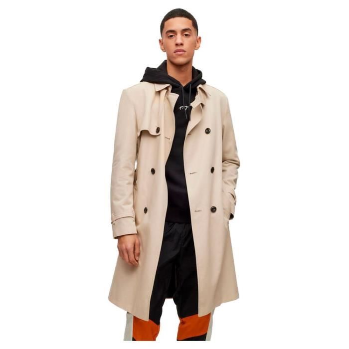 Marec2341 Trench-Coat - HUGO - Homme - Noir Noir - Prêt-à-Porter