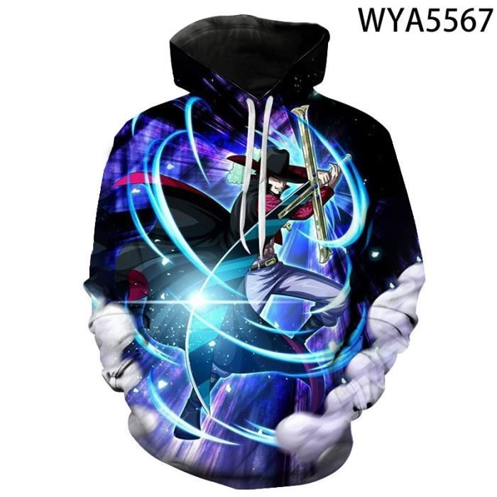 Anime One Piece Sweats À Capuche Hommes Femmes Luffy Pull Sweat Hip Hop Imprimer Vêtements